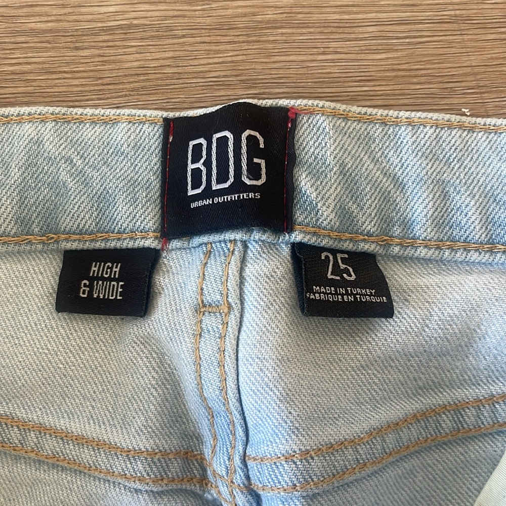 Urban Outfitters High and Wide Light Wash Jeans - Picture 2 of 2
